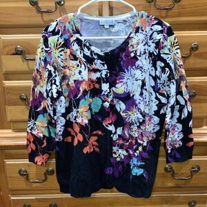Joseph A Multicolor Floral Cardigan